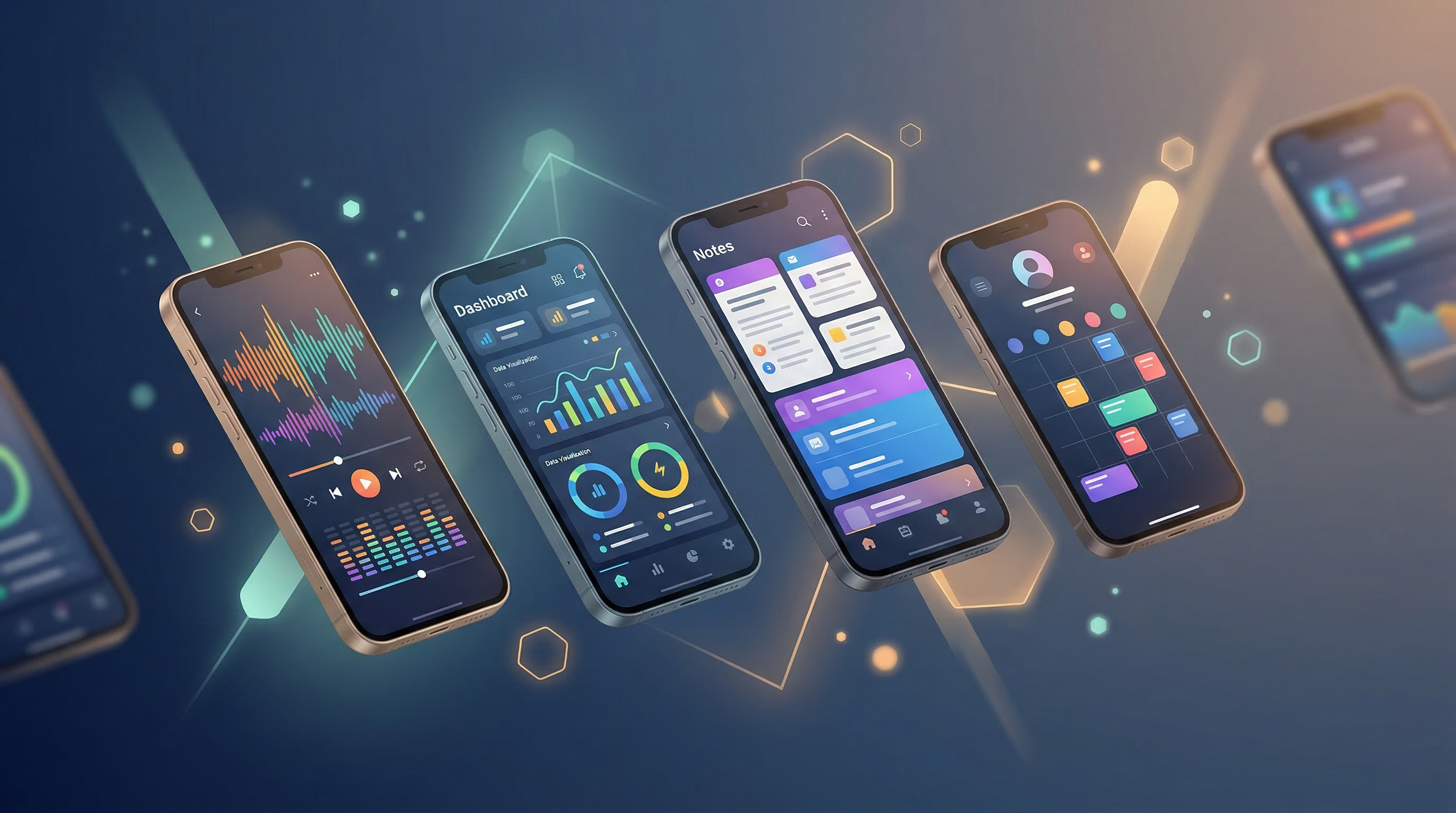 Collection of mobile app interfaces designed by Lucentix Labs
