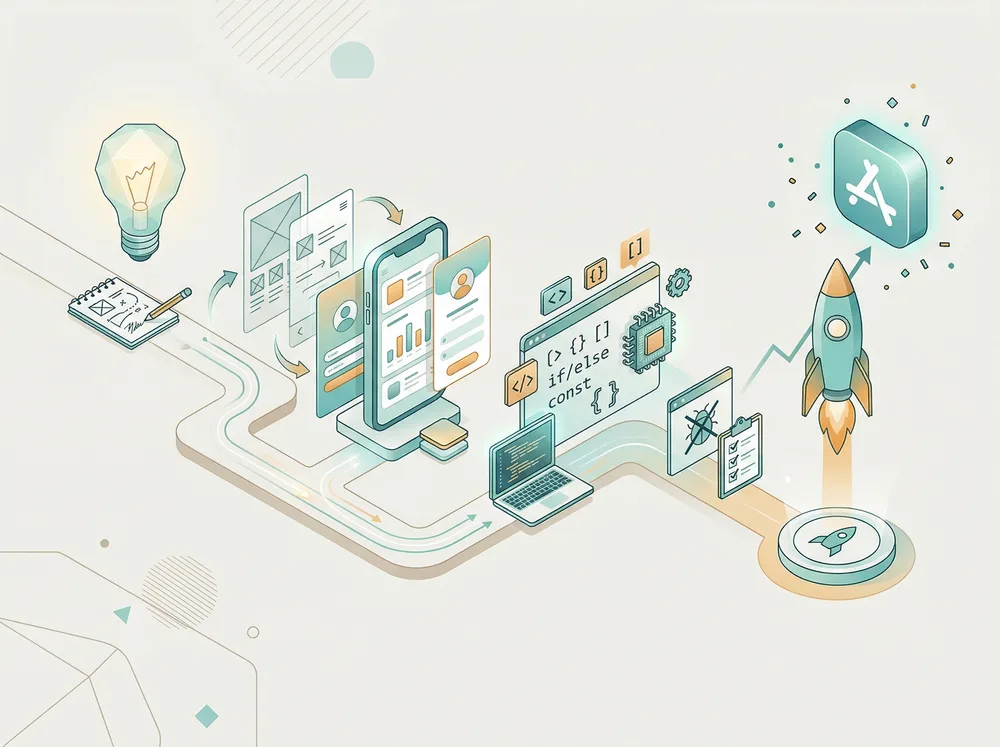 App development process illustration